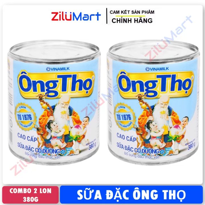 Sữa đặc Ông Thọ có đường nhãn xanh (combo 2 lon) loại 380g