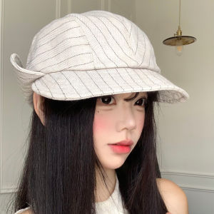 BAOYINFEI | Retro Stripe Edge Beret Hat for Large Head