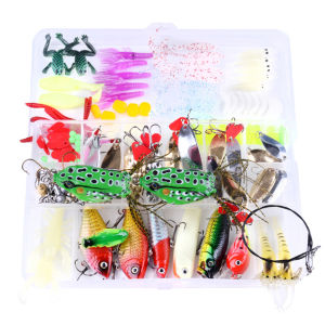 Fishing Lure Set Soft and Hard Bait Set Gear with Box Artificial Soft Baits Set Bait Tackle Kit Fishing Gear Accessories