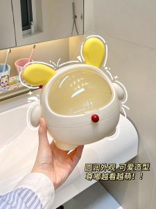 กล่องเก็บของในห้องน้ำสำหรับเก็บยางรัดผมและเครื่องประดับ กล่องจัดระเบียบอุปกรณ์ในห้องน้ำ วัสดุพลาสติก น่ารัก แบบ สำหรับจัดเก็บของใช้ในบ้าน กล่องใส่เครื่องประดับในห้องน้ำ