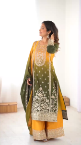 [PRE-ORDER] Shaded Chinon Silk Suit (10-15days delivery)