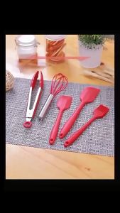 5Pcs/Set Silicone Cooking Tool Sets Kicthen Utensils Set Include Egg Beater Spatula Oil Brush Kitchenware