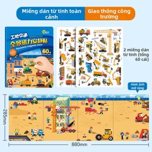 XIAOSHUGUOGUO | Sách Nhãn Dán Xe Kỹ Thuật Giáo Dục cho Bé Trai 3-6 Tuổi