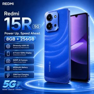 Redmi | 2026 new Redmi 15R 5G 8GB RAM 256GB Storage 6.9 120Hz Display Dimensity 6300 6000mAh Battery 33W Charge 7.99mm Slim Body