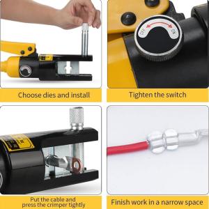 [FOU]10—120Mm²เครื่องมือการจีบแบบไฮดรอลิก YQK-120 ความดัน 5-10T คีมไฮดรอลิกในครัวเรือน DIY สายเคเบิลขั้ว Crimping คีม