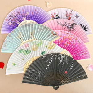 First Chioce  พัดผ้าไหม สไตล์จีน พับได้ folding fan