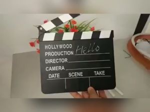 TV Movie Clapper Board Director Cut&Action Scene Slateboard Wooden Film Slate Clapperboard