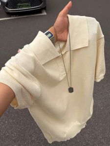 ZHUOCAN | Retro Knit Polo Shirt Men Short Sleeve Summer Fit