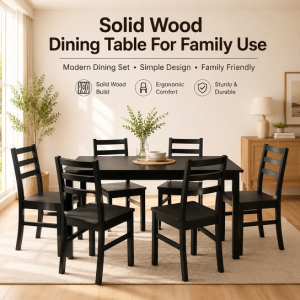 Familystar2u Solid Wood Dining Set For Family Use Airbnb Homestay Condo Cafe Rastaurant Modern Furniture 9999+1008