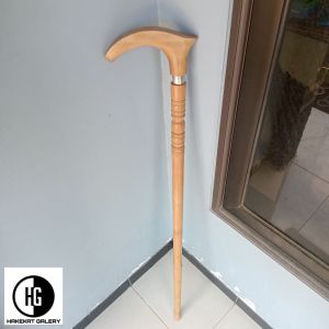 tongkat jalan kayu cendana wangi model pipih profil bubut h425