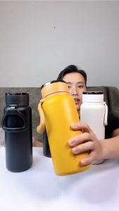 Bình giữ nhiệt 1 lít l32 inox 304 BÉO LÙN giữ nóng lạnh lên đến 12 tiếng có quai xác chắc chắn và khay lọc trà