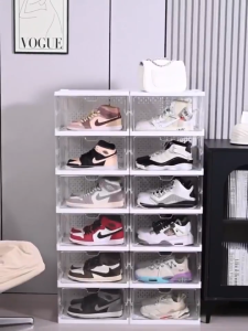 Lemari Sepatu Lipat 6 Layer Kotak Sepatu Portable Lemari Plastik Shoe Box Praktis Multifungsi