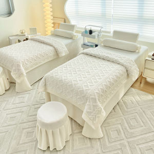 Luxurious Thickened Beauty Massage Bedding Set Coral Velvet Milk Velvet Four-Piece Cover Durable Polyester Sheets for Salon