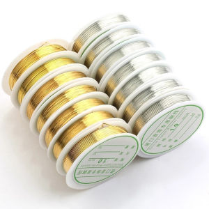 AmoKi Copper wire for DIY Bracelet Necklace Gold Silver 0.2-1mm Colorfast Beading Wire for Jewelry Making Handmade Pendant
