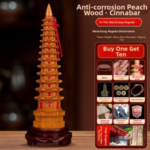 Ande House | Student Study Desk Wooden Pagoda Figurine 13 Levels