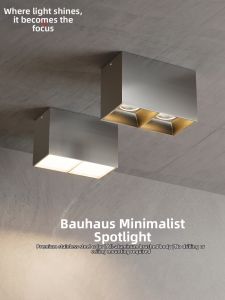 HUOQI | Vintage Bauhaus Surface Mounted Spot Light Square Focus No Glare Eye-protection Dual-head