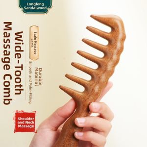 Large-tooth Massaging Wooden Comb Wide-teeth for Curly Hair