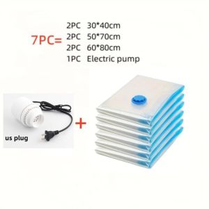7/9 PC compression bag electric pump travel vacuum bag pump mini vacuum sealant machine food space saving food organizer