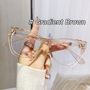 Retro Irregular Cat Eye Colorful Frame Anti Blue Light Glasses Stylish Eyewear for Women Daily Office Streetwear