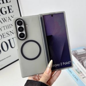 szhaiyu | Magnetic Phone Cover for Samsung Galaxy Z Fold8 Ultra Fold 8 7 6 5 Case Bumper for Magsafe Front Matte Frame Hinge Protection