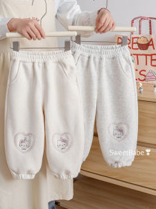 Fleece Lined Warm Embroidered Girls Leisure Trousers