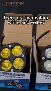 【4 Lens motor lights】 D2 Laser Gun White&Yellow 2in1 Fog Light For Motorcycle Car LED 80W Waterproof Mini Driving