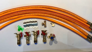 ชุดพ่นยา ชุดหัวพ่นทองเหลือง ชุด 5 หัว สาย 5 เส้น พร้อมฝาปิด ซ้าย-ขวา แถมฟรีสามทางทองเหลือง