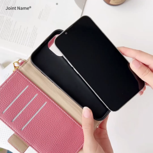 for Apple 17 Air Case Flip IPhone 16 Pro Max Flip Case Wristband Rope Lanyard 15 Plus Cover 14 Rabbit Embossing 13 Card Clip 12 Protective Leather Cover Wallet Document Holde