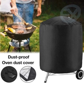 Round Grill Cover Outdoor Fire Pit Cover All Weather Round BBQ Grill Cover Dustproof Grill Cover