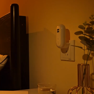 ***Ready Stock*** Oval Usb Night Light Dual USB Wall Charger Bedroom Bedside Nursing Lamp Remote Control Night Lamp Lamp