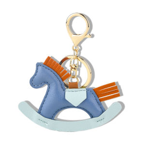 Cool Trendy Leather Horse Keychain Bag Pendant Swinging Horse Charm Car Keychain Fashionable Accessory for Bags And Keys