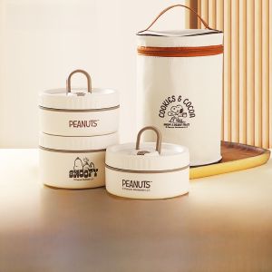 Snoopy 316 Stainless Steel Insulated Lunch Box Microwave Safe Meal Box Japanese Style Cartoon Design 4 Layer Food Container