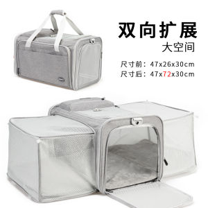 Large Cat Dog Backpack Canvas Portable Outing Handbag Breathable Pet Bag for Two Cats Or Dogs Traveling Shoulder Bag