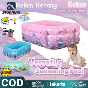 Kolam Renang Anak Jumbo 3Rings Kolam Renang Keluarga Tiup Besar Family Inflatable Swimming Pool Luar/balon renang anak/KOLAM RENANG ANAK 3 RING 150CM JUMBO KOTAK / SWIMMING POOL /mainan kolam renang anak balon renang anak kolam karet