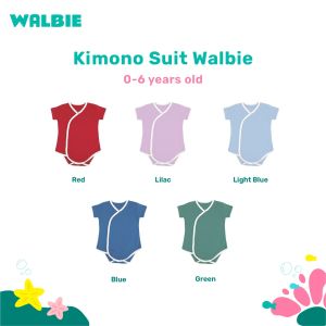 Walbie 004 Jumper Baju Bayi Kimono (BISA TUKAR SIZE) Suit Romper Jumper Baju Tidur Bayi Bayi New Born Piyama Bayi Jumpsuit Lengan Pendek Lembut Warna Polos