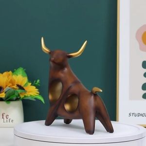 [HCM] Mô hình đôi Bò tót bằng nhựa polyresin chất lượng cao (cao 21x21 cm) màu nâu quà tặng cho bạn bè người thân trang trí nhà cửa phòng khách tủ TV phòng ngủ…