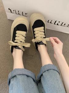 Womens Sporty Casual Thick Bottom Sneakers Spring 2024 Fashionable Versatile Hong Kong Style Dissolving Shoes