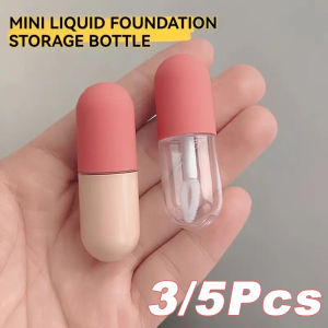 3/5Pcs 4.5ML Lip Glaze Empty Tube Mini Small Capsule Circular Bottle Frosted Rubber Transparent Plastic Lipstick Empty Tube