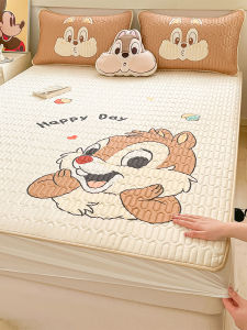 Disney Latex Ice Silk Sleeping Mat Bed Three-Piece Set Non Slip Fitted Sheet Washable Summer Double Air Conditioner Soft Mat