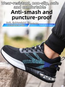 Puncture Resistant Steel Toe Safety Shoes Lightweight Breathable Soft Bottom