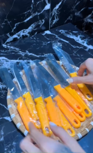 Bộ 12 Dao Bếp Thái Lan 511 - 512 Cán Vàng Inox Dao Gọt Trái Cây Rau Củ Quả Mũi Nhọn Mũi Bầu Thailand