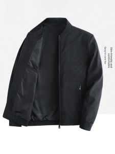 ROMON | Lormen Mens Baseball Collar Jacket Spring Autumn New Style Mid-Aged Dad Casual Pilot Coat Fashionable Urban Polyester Fiber