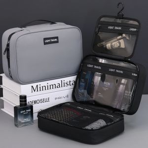 Travelaccessories กันน้ําแขวนกระเป๋าใส่เครื่องสําอางค์ขนาดใหญ่ความจุแบบพกพา Travel Necessaire กระเป๋าเครื่องสําอางสําหรับผู้ชายผู้หญิงล้าง