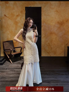 New Chinese Style Long Vest Dress Black Flower Embroidery Womens Clothing Spring Summer Autumn Commute Simple Loose Waist Cotton