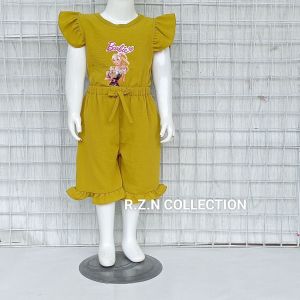 Baju Setelan barbie Anak Perempuan Bahan Crinkle Airflow Usia 1-7tahun