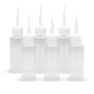 6pcs 50ml Squeeze Applicator Bottles - Plastic Glue Bottles for Hair Salon Paint Art Craft Liquids