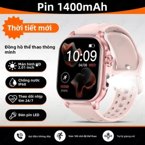 LIGE | Đồng Hồ Thông Minh LIGE Mạnh Mẽ Pin 1400mAh Đèn LED Màn Hình HD 2.01 Inch Hỗ Trợ Hơn 100 Môn Thể Thao Chống Nước IP68 Gọi Bluetooth Dành Cho Cả Nam Và Nữ.