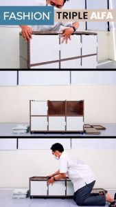 Lemari Pakaian Serbaguna CLUB FASHION Triple Alfa Susun 2 Meja TV Minimalis CLUB Plastik Furniture