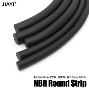 Solid Black NBR Rubber Sealing Strips 1M/2/3/5/10M 0.8-10mm Diameter Anti-wear Door Seal Cord for Industrial & DIY Home Sealing