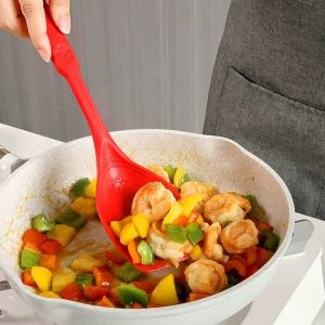 EZCOOK Silicone Multifunctional Spatula High-Quality Silicone 2-in-1 Spatula & Ladle with Stainless Steel Core for Kitchen Cooking. High end. Stainless steel inner core. Various sizes. Various colors.
